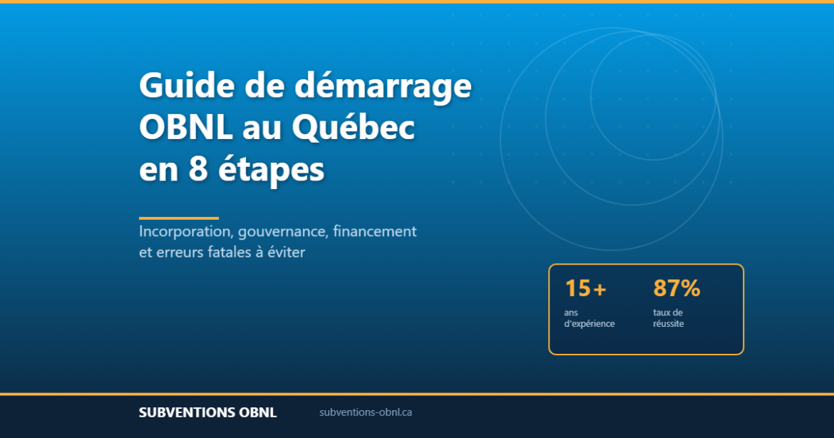 Guide complet de démarrage OBNL au Québec : incorporation, gouvernance et financement