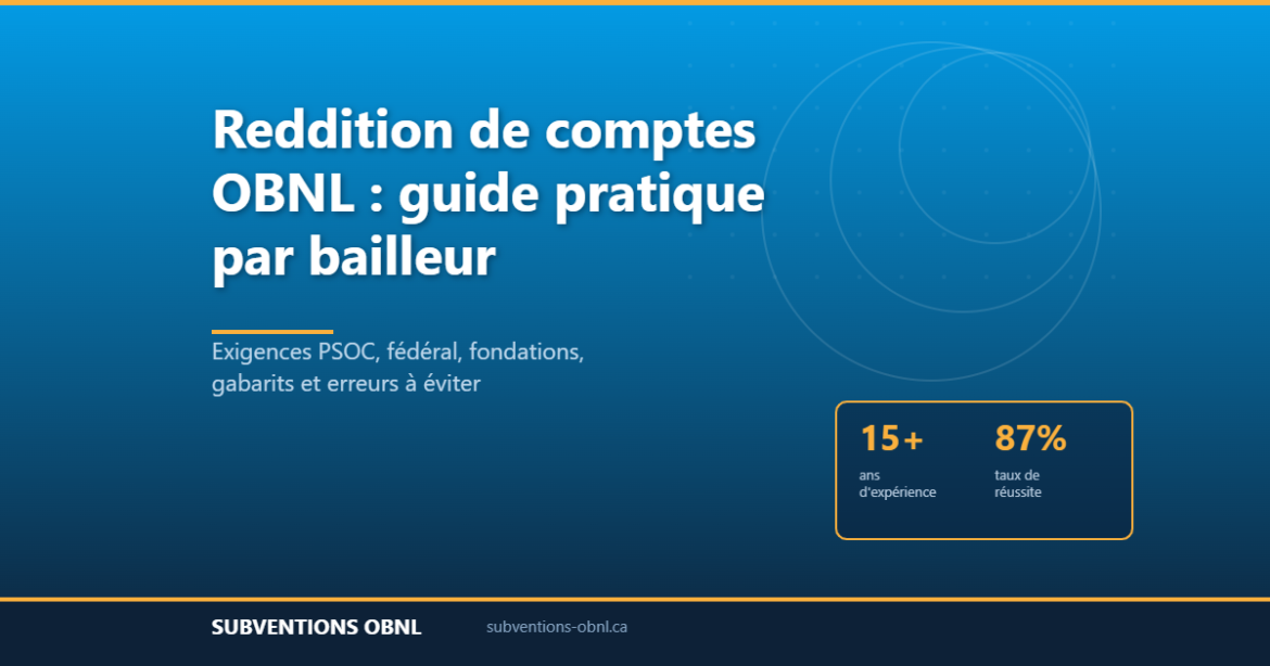 Guide pratique de reddition de comptes pour les OBNL québécois par bailleur de fonds