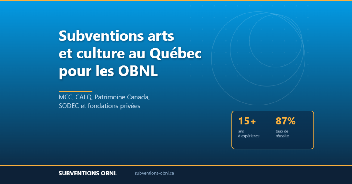 Guide des subventions arts et culture pour les OBNL au Québec