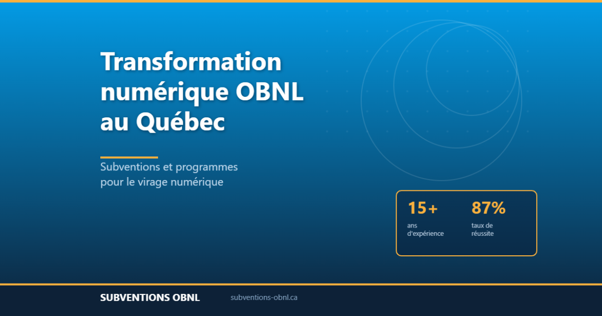 Subventions pour la transformation numérique des OBNL au Québec