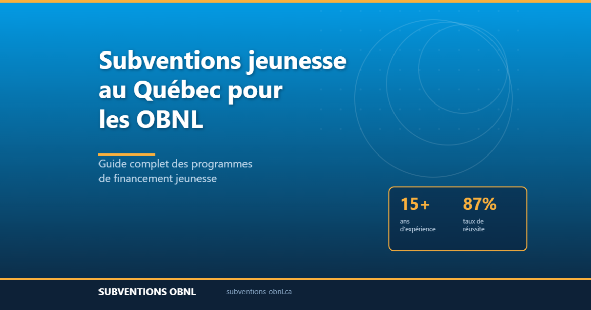 Guide complet des subventions jeunesse au Québec pour les OBNL