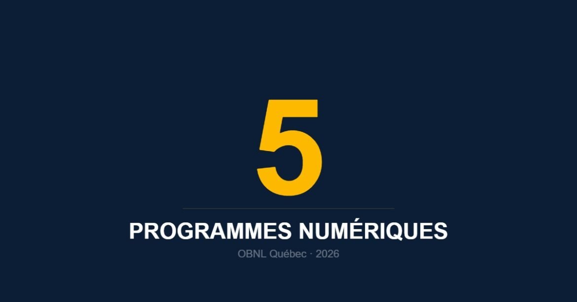 5 programmes subventions numériques OBNL Québec 2026