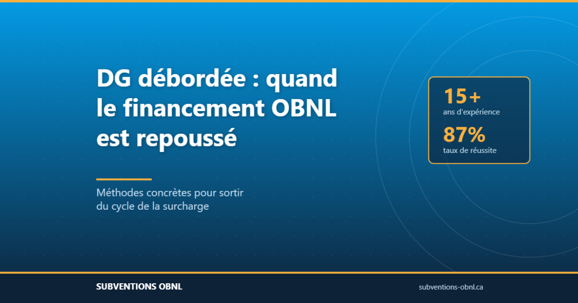 Solutions pour les DG d'OBNL débordées qui repoussent leurs dossiers de financement